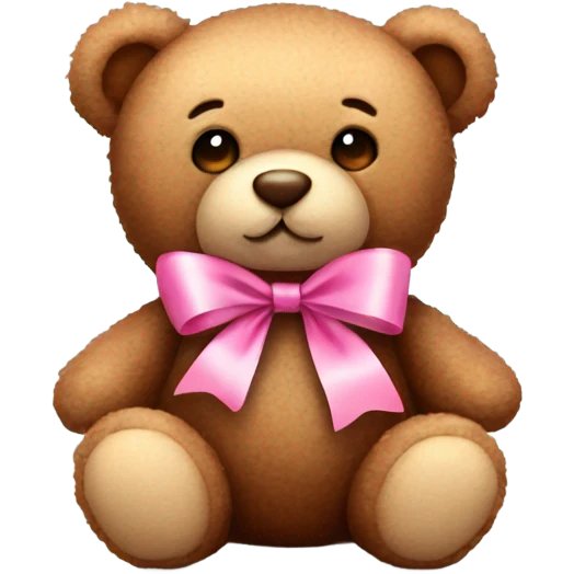 Teddy bear with pink ribbon emoji