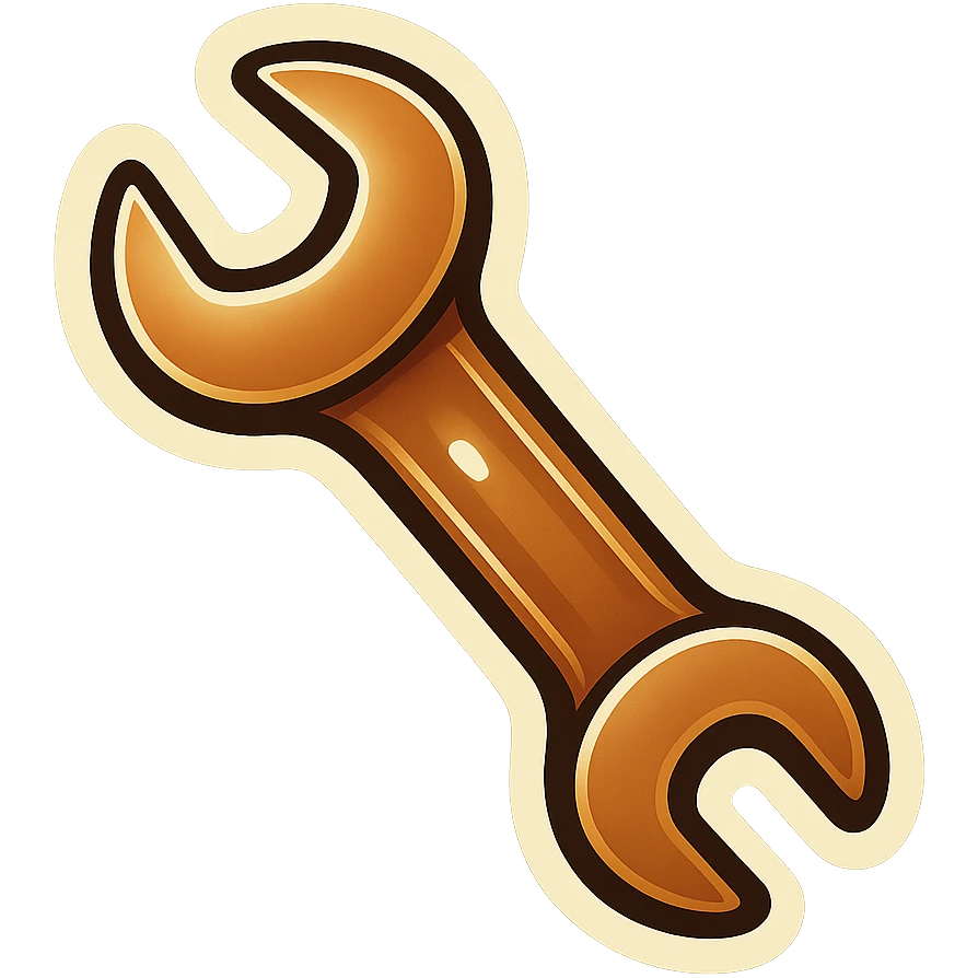 make me a white colour or brown wrench with white outline emoji