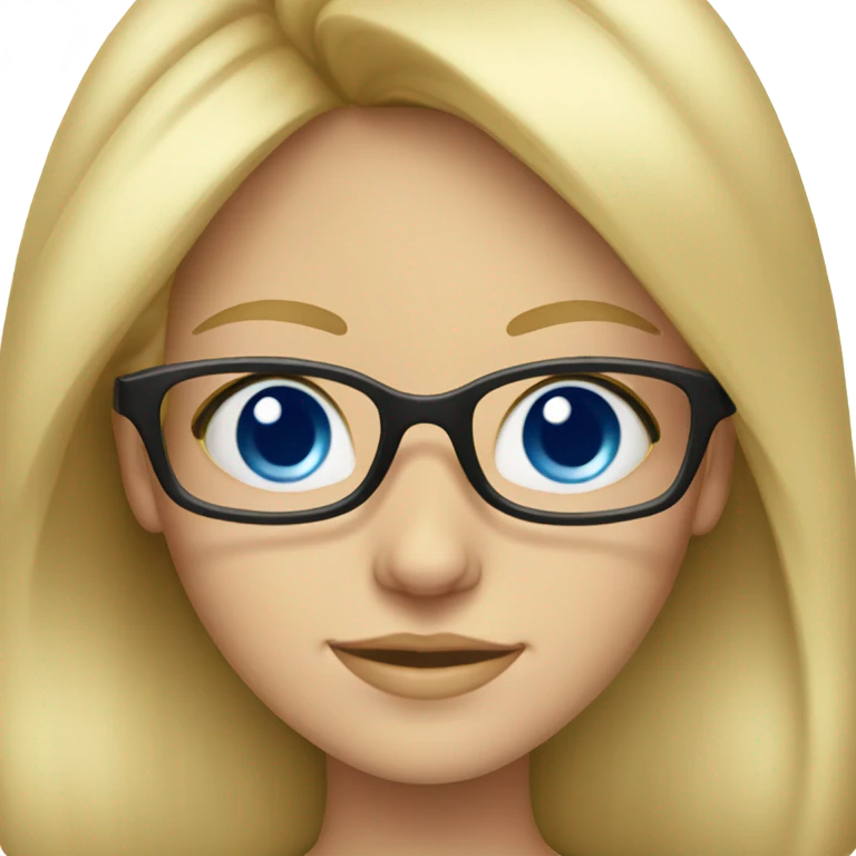 blonde girl with glasses blue eyes  emoji