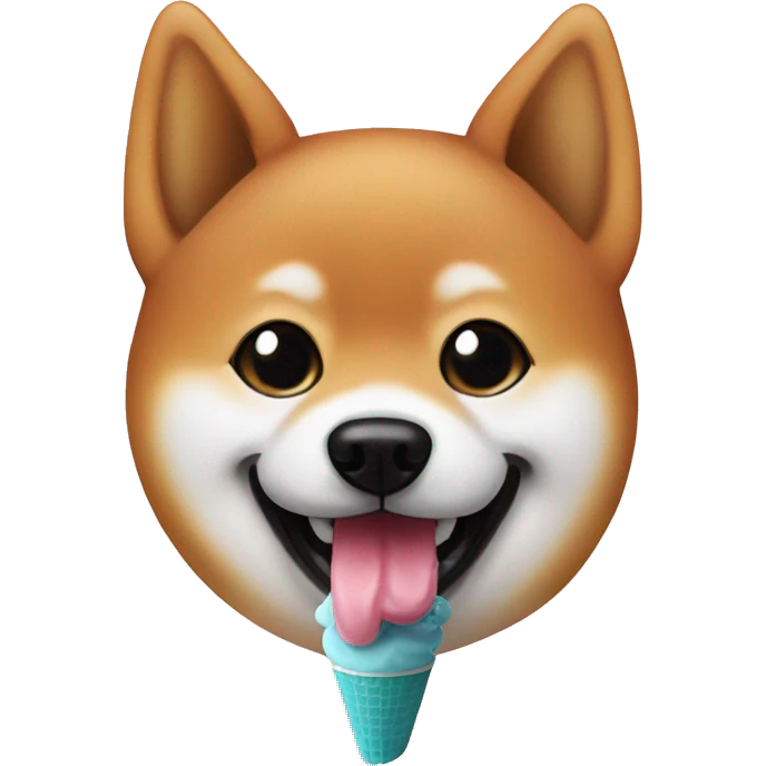 Shiba Inu black eat ice cream emoji