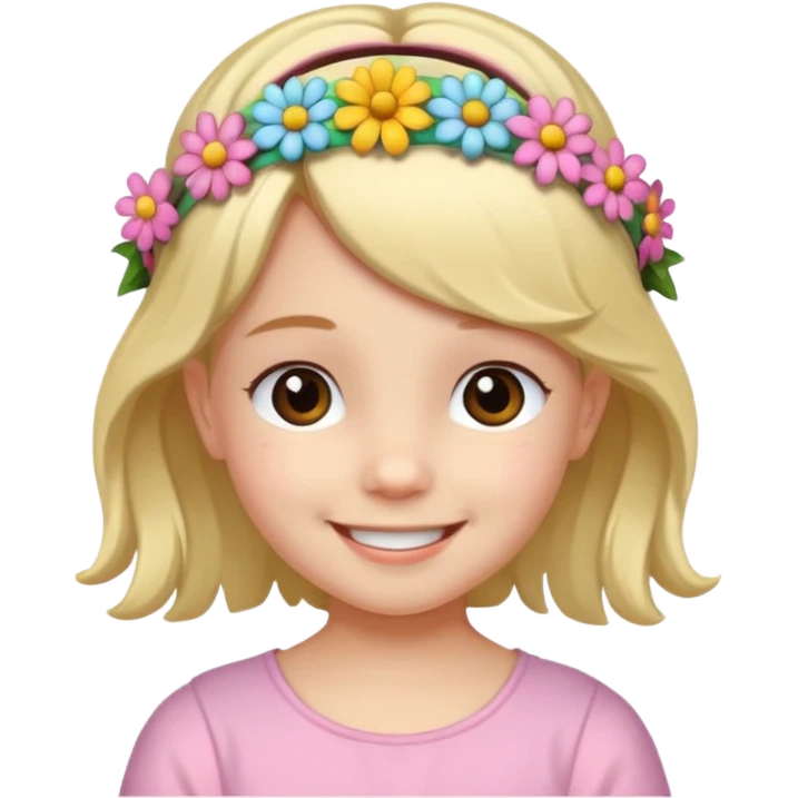 child with flower hair band  emoji