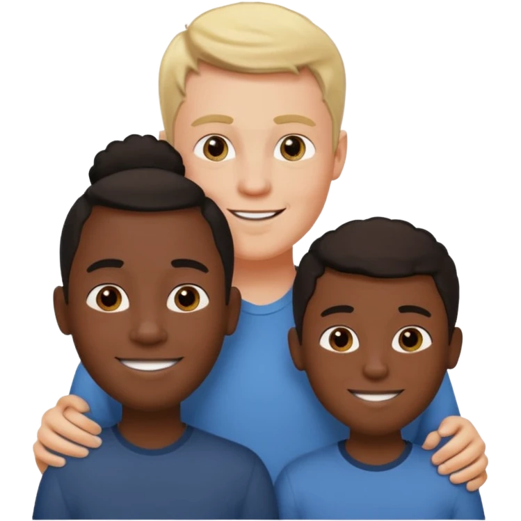 two white parents standing behind their black son emoji