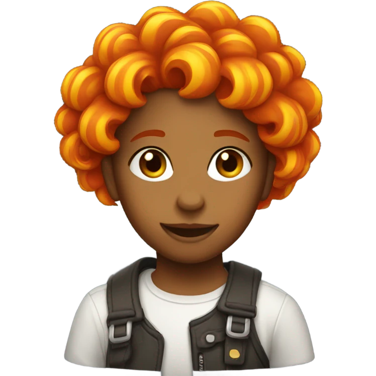 Girl with hair on fire emoji