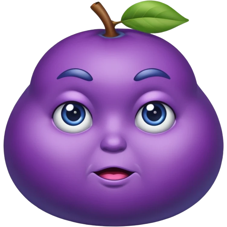 blueberry with a serious expression emoji