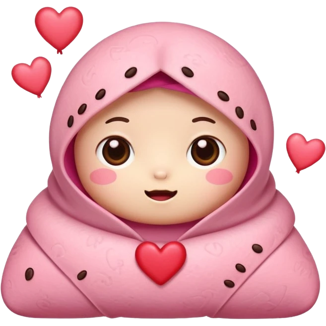 pink hearts burrito valentine hearteyes face cute kawaii niche  emoji