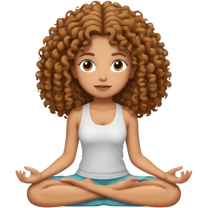 Chica crespa con cabello no tan largo ni tan corto de piel morena clara que este meditando emoji