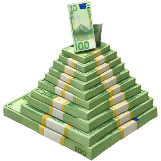 a mountain of packs of euros emoji