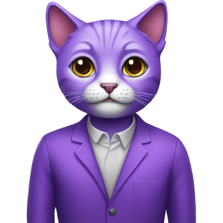 Purple humanised Cat psychologist emoji