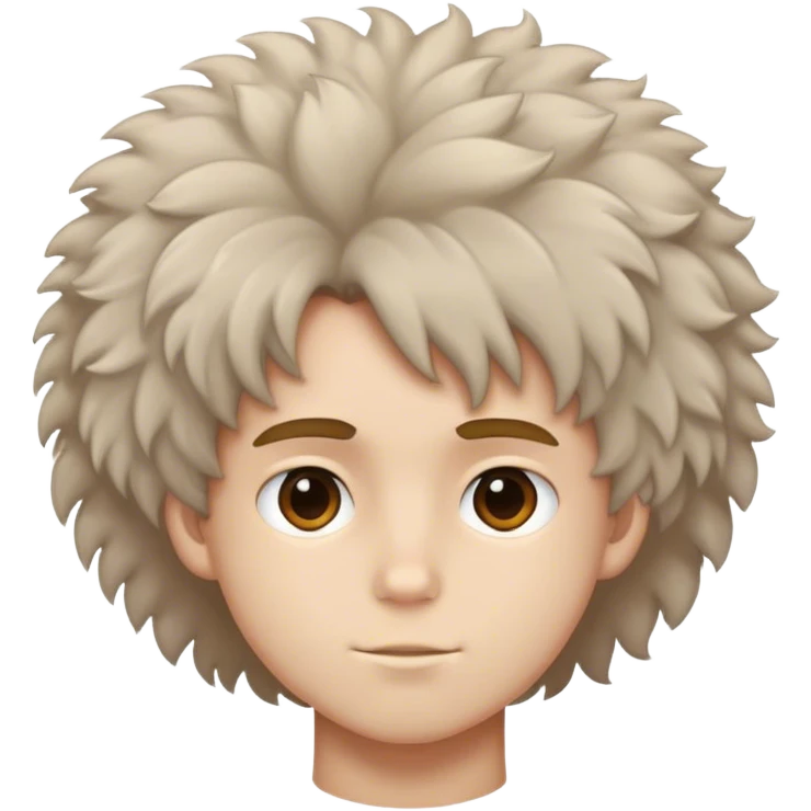 A boy with  fluffy hair cool looking emoji