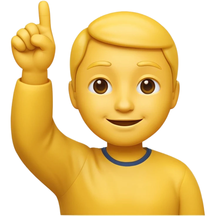 iOS-style 3D classic round yellow emoji face, confident smirk, half-closed eyes, both hands raised with thumbs pointing inward toward itself, expressing 'me' or 'I'." emoji