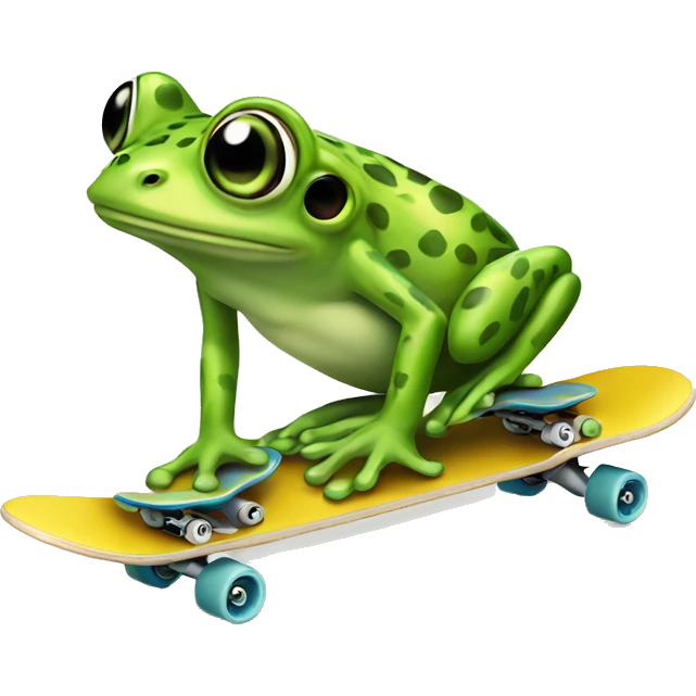 Frog in skate emoji