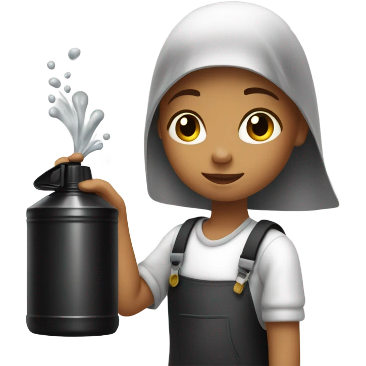 Girl spray black ink  emoji