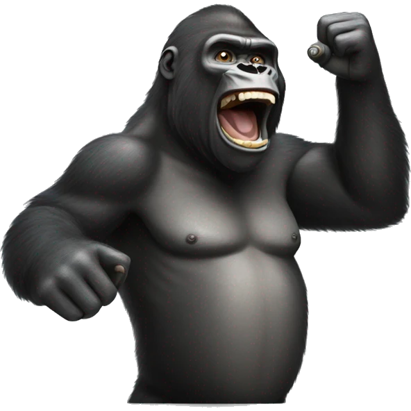Gorilla pointing and laughing emoji