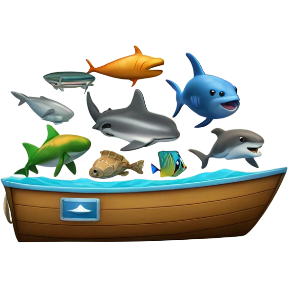arca con animales en el mar emoji