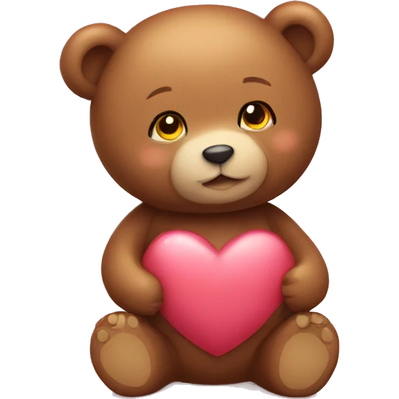 Cute teddy bear heart  emoji