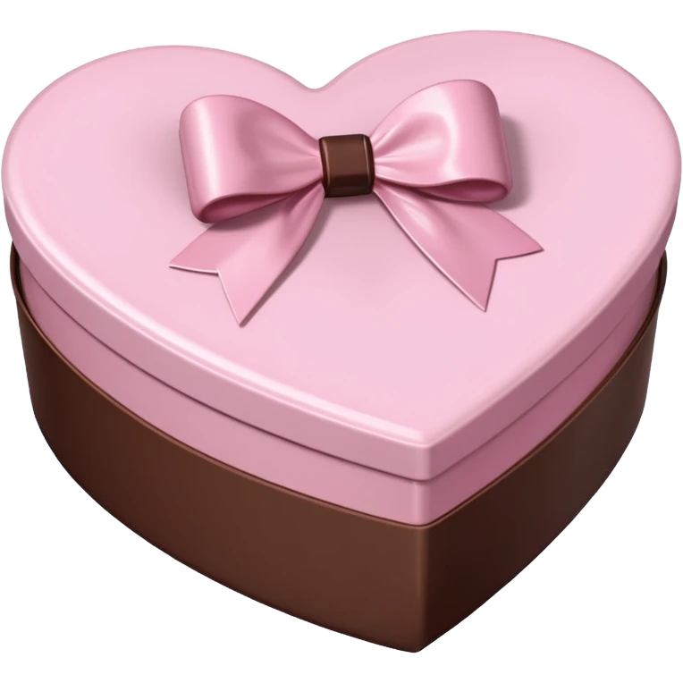 pale pink heart-shaped box with a pale pink bow, filled with chocolates inside emoji