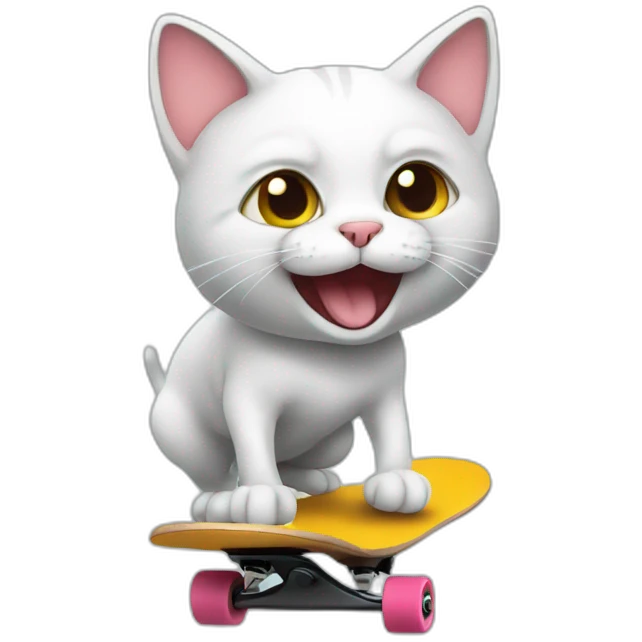 skateboarding cat emoji