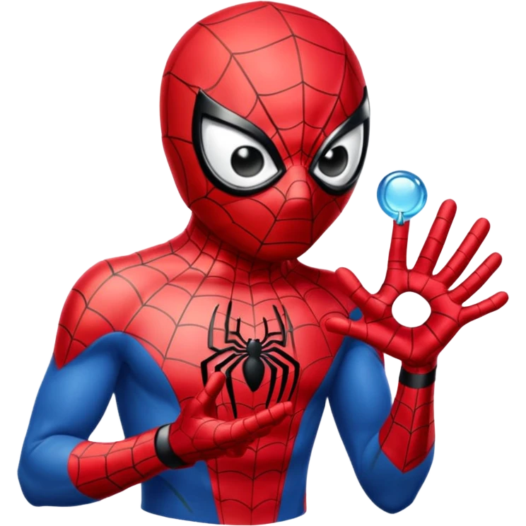 Spiderman qui met une bague a hello kity emoji