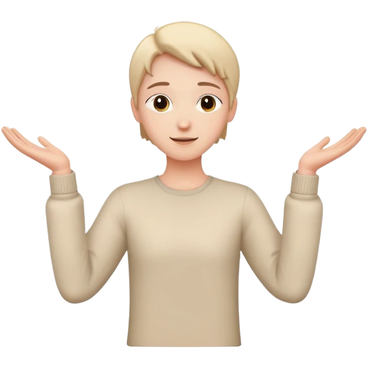 Person with open arms in a trusting pose emoji