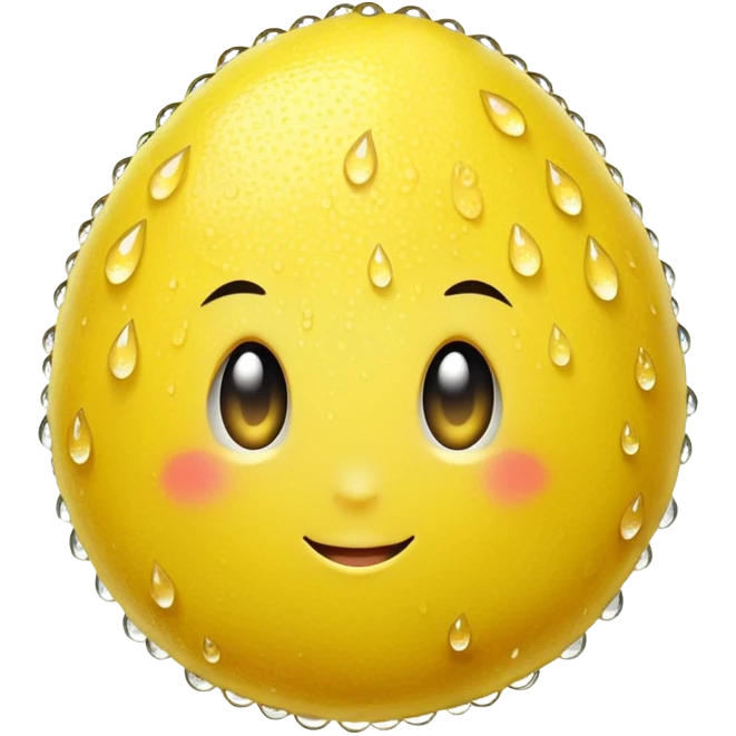a lemon covered in dewdrops emoji