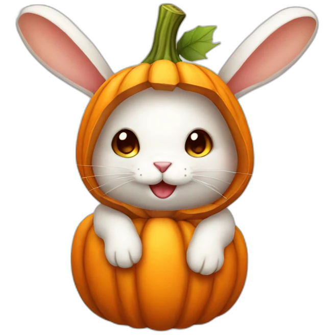 Pumpkin rabbit cute emoji