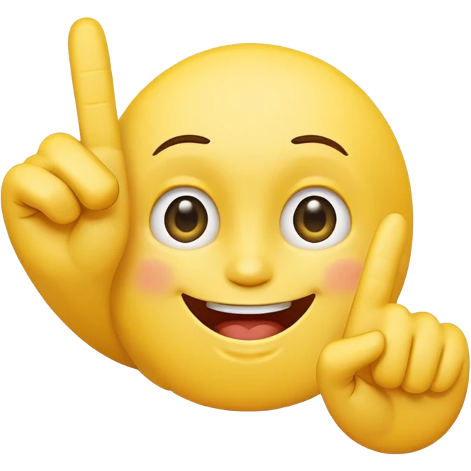 A happy face holding out a middle finger emoji