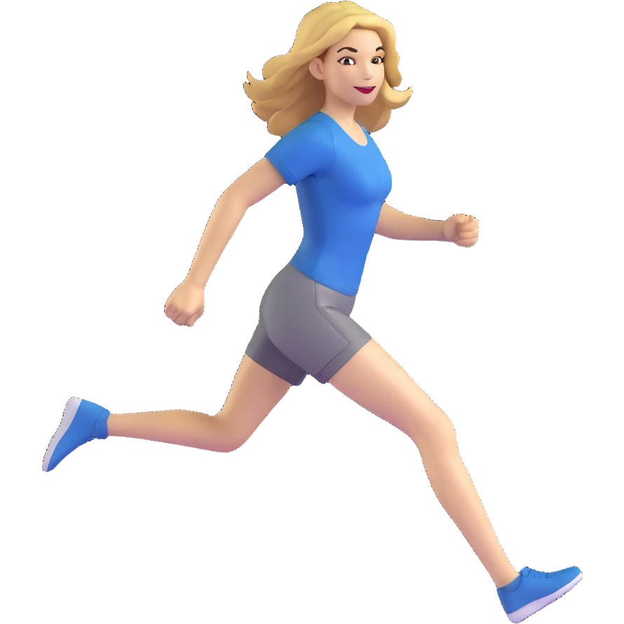Michelle Monaghan running, female actress with honey blonde hair emoji