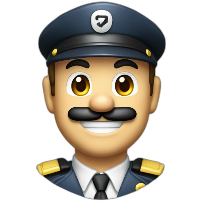 mario bros security guard smile head only emoji