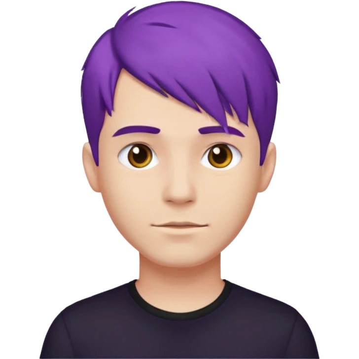 man with purple hair and black shirt emoji