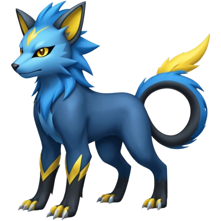 Manectric-Luxray-Fakémon-fusion-animal-creature, full body  emoji