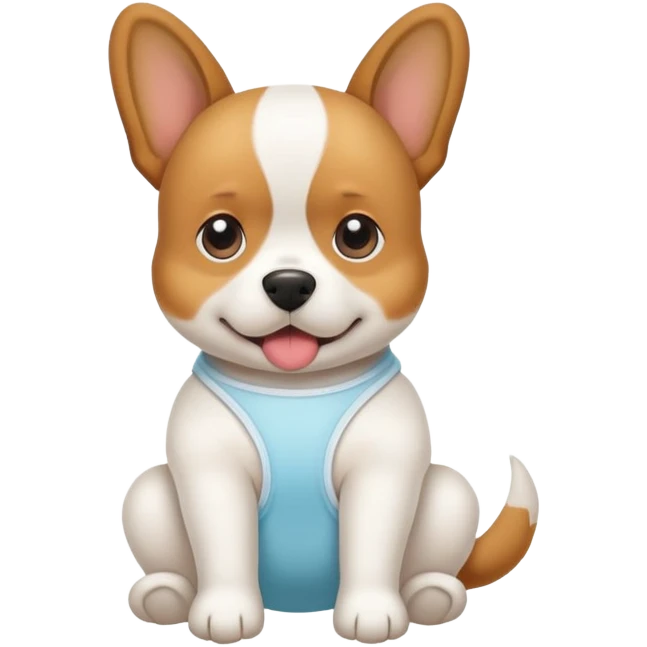 dog learning to wear a diaper, potty training emoji