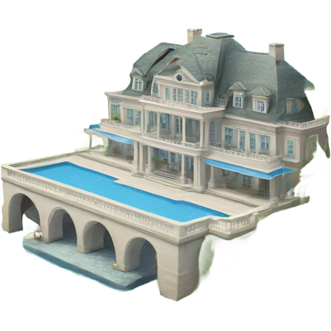 Big water mansion by the sea with infinity pool  emoji