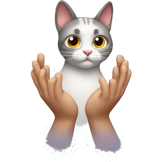 Cat with big hands emoji