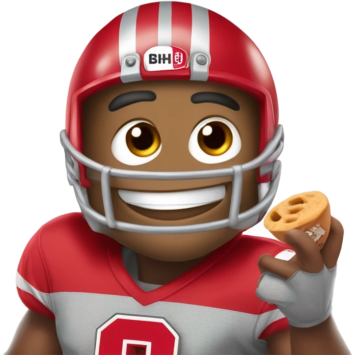 Brutus the buckeye eating emoji