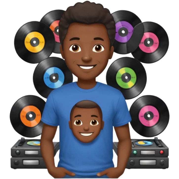 Vinyl Record Collector black man emoji