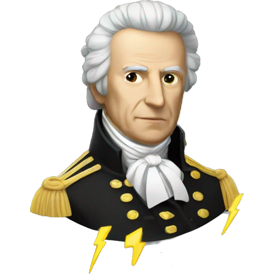 Alessandro Volta with lightning bolt emojis emoji