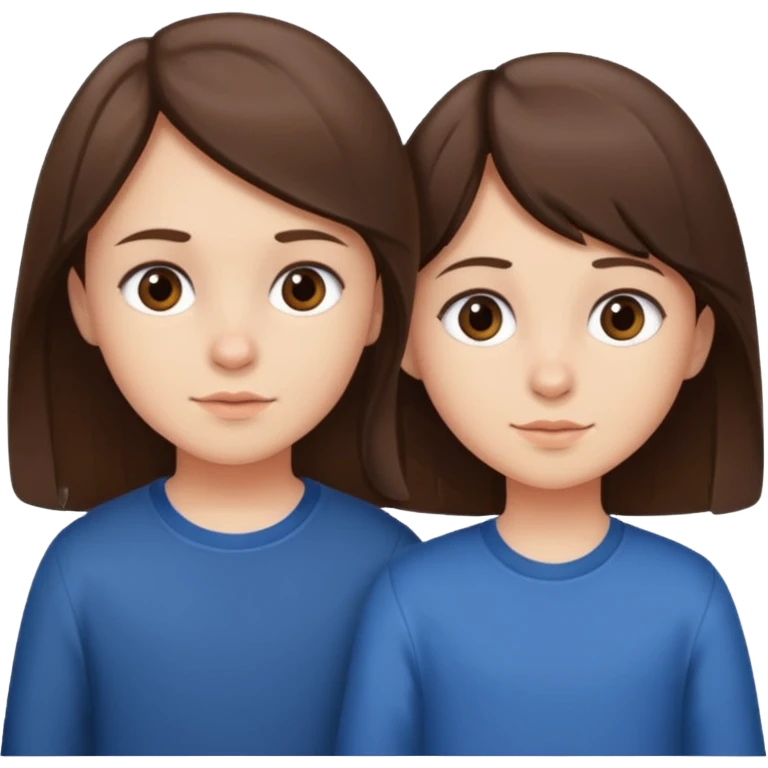 Little sister and brother (brunette) emoji