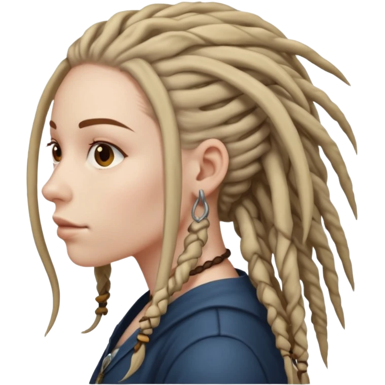white woman with dreadlocks side view emoji