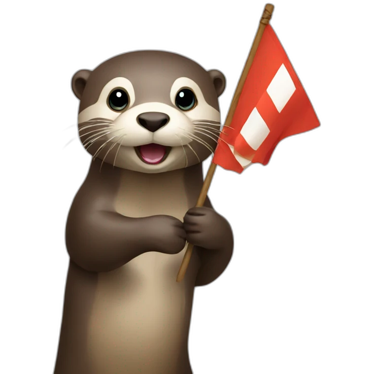 otter with warning flag emoji