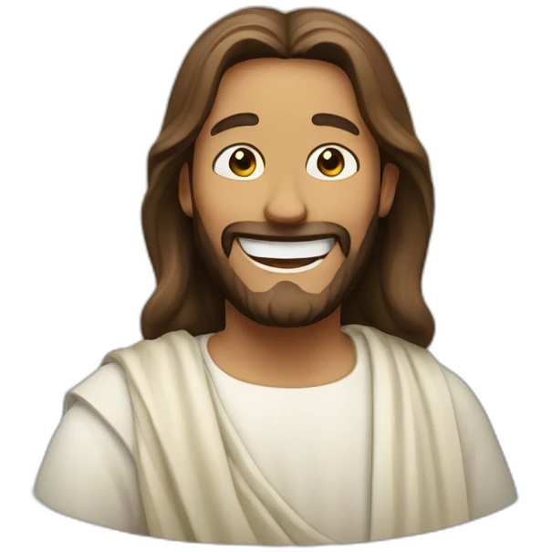 Jesus laughs emoji