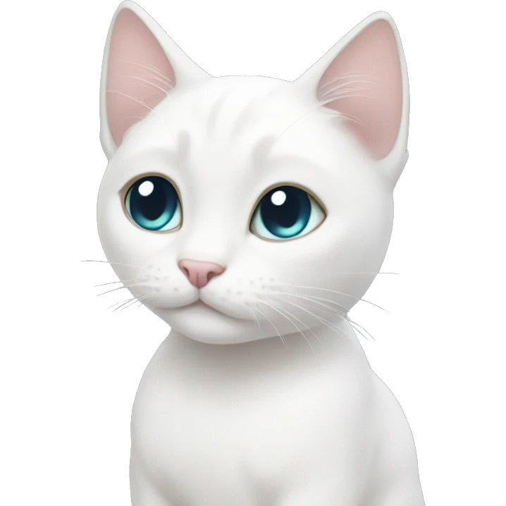 A cute aesthetic white cat emoji