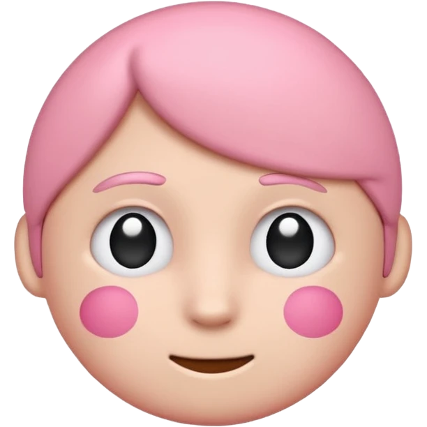 Make me a normal blush emoji with a gooner tag on top of the head (paperclip) and without the eyebrows of it apple style keep it emoji