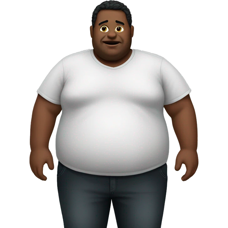 obese man black shirt emoji