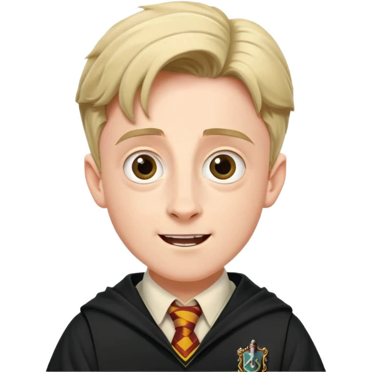 Hugh Mitchell is colin creevey in harry potter, wear hogwarts uniform, small and skinny, with a perpetual look of excitement on his face. emoji