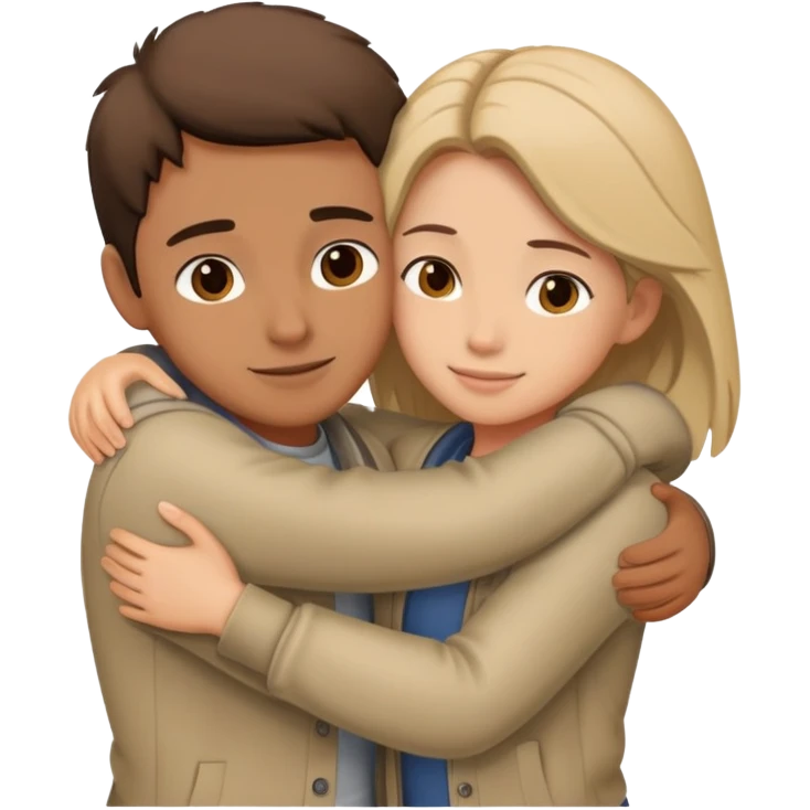 two friends hugging each other warmly emoji