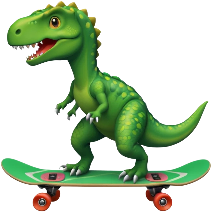Dinosaur on a skateboard emoji