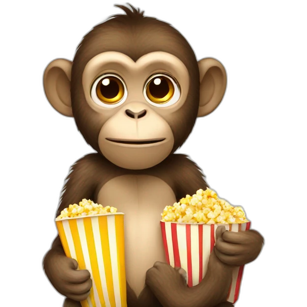 Monkey with popcorn emoji