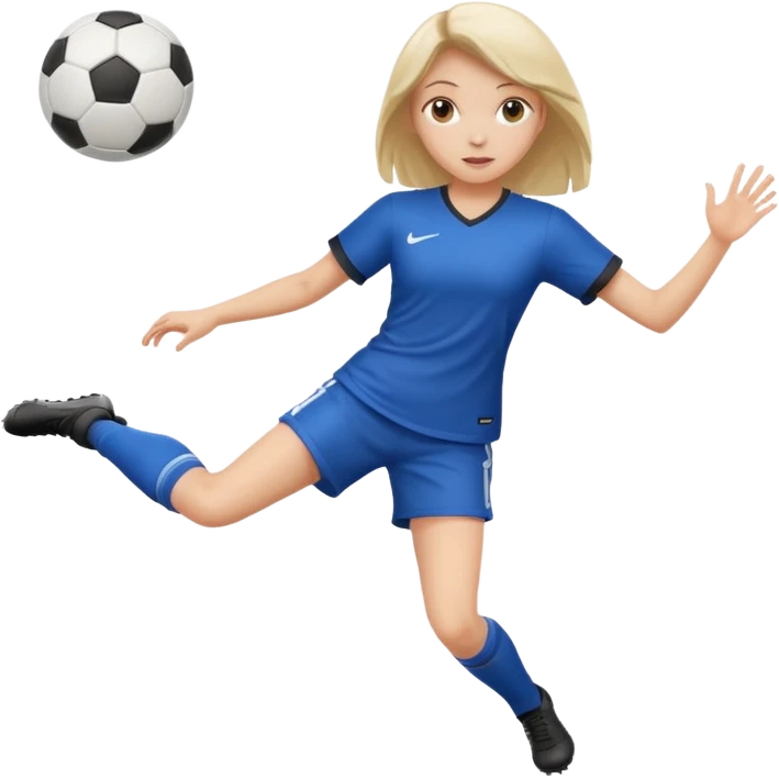 Girl Shooting a soccer ball emoji