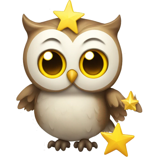 Owl holding a star emoji