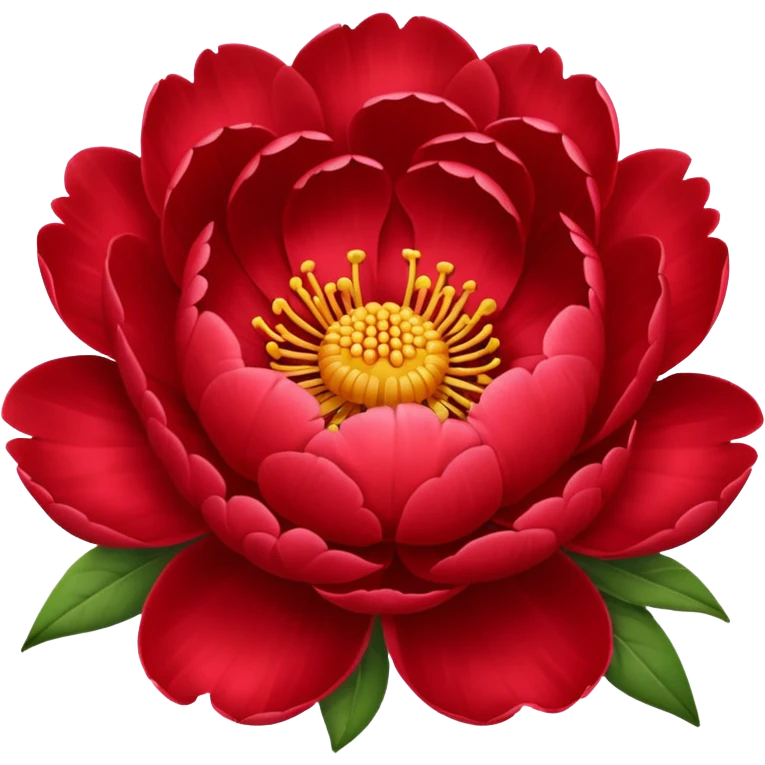 Change the white peony flower single bloom to a red peony flower single bloom, keep emoji style, no background. emoji